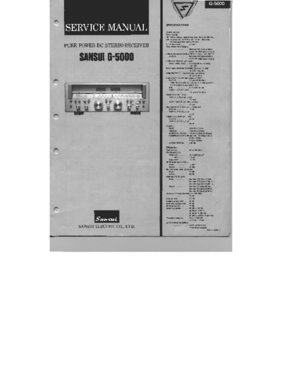 Sansui G-5000 Sansui G-5000 Tuner-amplifier Service manual